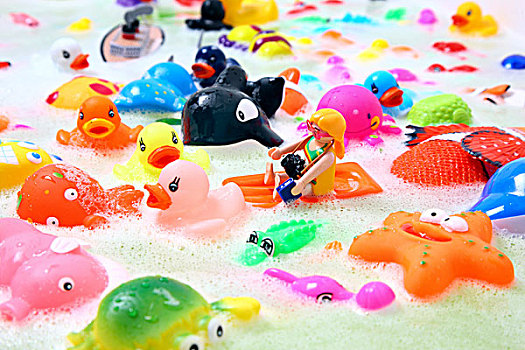 多样,彩色,水,玩具,沐浴,泡沫