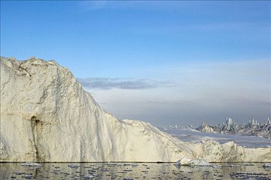 冰山,午夜,迪斯科湾,靠近,伊路利萨特,西部,格陵兰