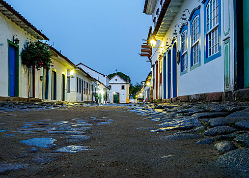 街道,哥斯达黎加,教堂,罗萨里奥,黎明,里约热内卢,巴西,南美
