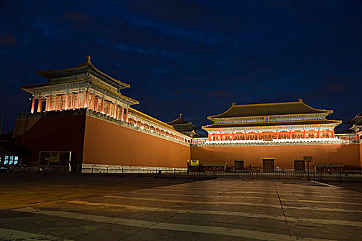 故宫,夜晚,北京,中国,亚洲