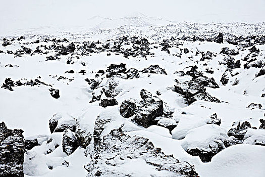 积雪,火山岩,石头
