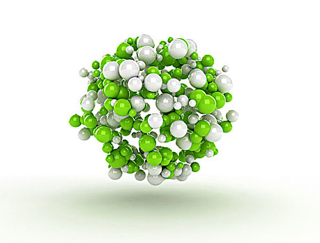 抽象,球体,绿色,分子