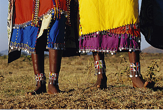 马萨伊,女人,脚,肯尼亚,非洲