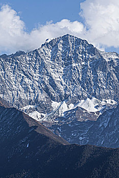 在巴郎山远眺四姑娘山