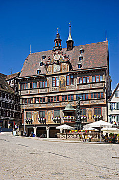 市场,方形,市政厅,巴登符腾堡,德国,欧洲