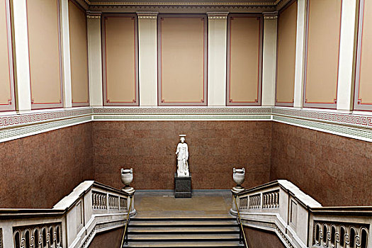 楼梯,中间,东方,大英博物馆,伦敦,英格兰,英国,欧洲