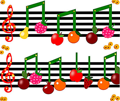水果,音符,音乐