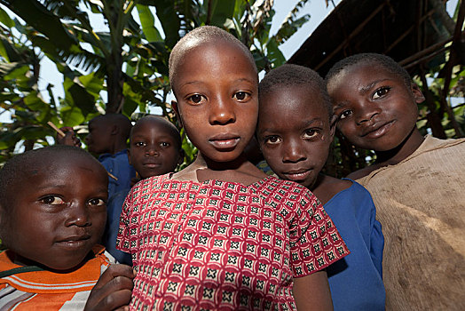 孩子,近郊,卢旺达,非洲
