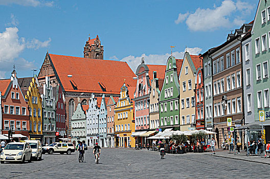 排,中世纪,房子,蓝德萨特,巴伐利亚,德国,欧洲