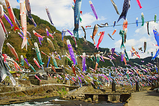 温泉,鲤帜,节日,熊本,日本