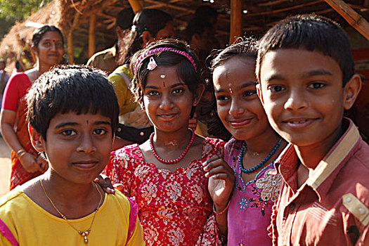 孩子,特里凡得琅,喀拉拉,印度,亚洲