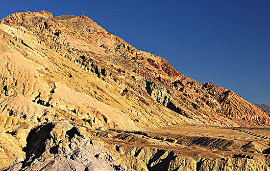 矿物质,道路,晚上,亮光,死亡谷国家公园,莫哈维沙漠,加利福尼亚,美国