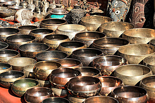 唱,器具,纪念品,加德满都,尼泊尔,亚洲
