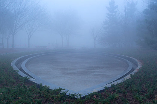 公园,大雾