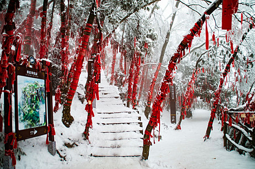 张家界天门山雪景