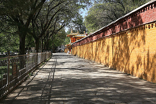 西藏拉萨市罗布林卡的宫墙