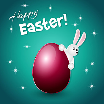 复活节兔子,彩色,蛋,插画