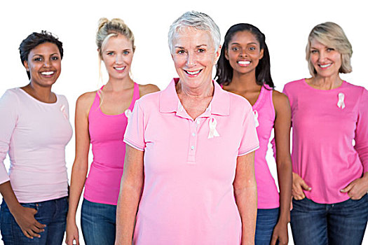 不同,穿,粉色,上衣,乳腺癌,带