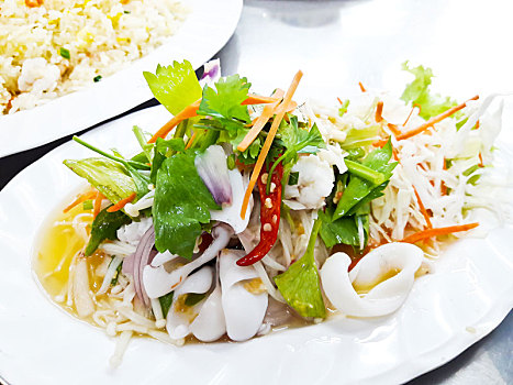 泰国,辛辣,酸,海鲜沙拉
