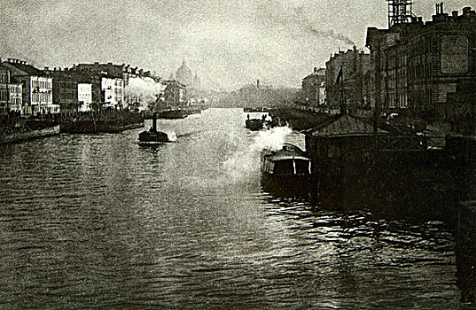 河,圣彼得堡,俄罗斯,20世纪