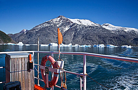 冰山,正面,山,船,乘,南,格陵兰