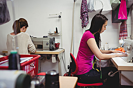 女性,裁缝,缝纫,工作室,缝纫机