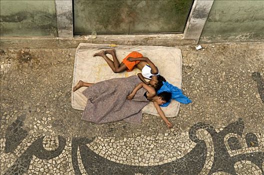 睡觉,无家可归,孩子,巴西,南美