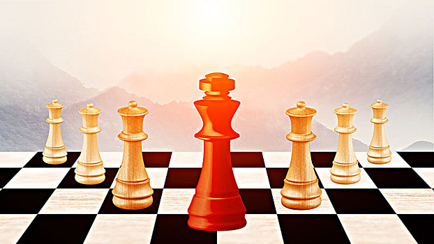 国际象棋,经营理念,领导者和成功概念创意