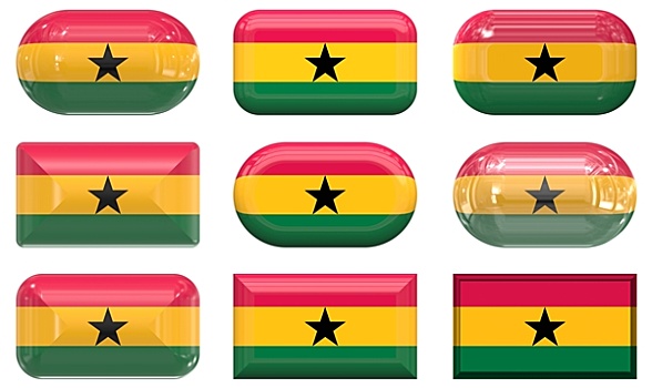 玻璃,扣,旗帜,加纳