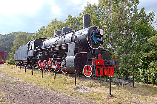 老,火车头,铁路,伊尔库茨克,西伯利亚,俄罗斯,欧洲