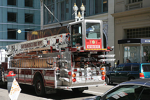 美国,加州,旧金山,市区消防车