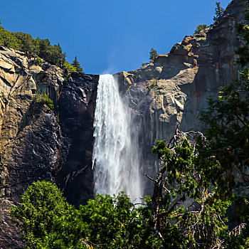 瀑布,优胜美地国家公园