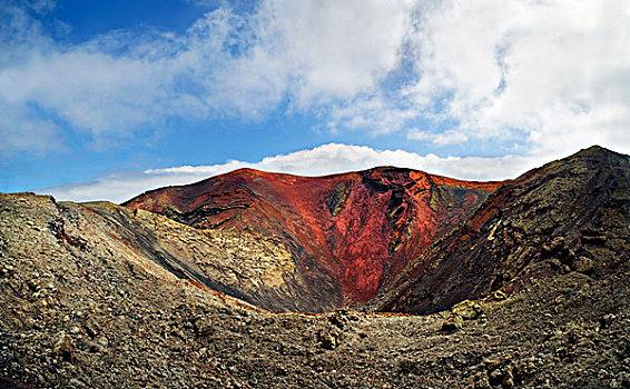 火山地貌,火山口,蒙大拿,蒂玛法雅国家公园,兰索罗特岛,加纳利群岛,西班牙,欧洲