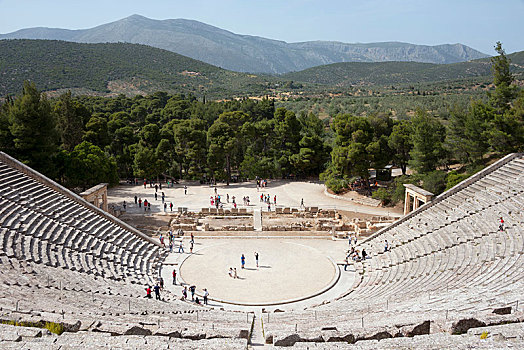 古老,剧院,埃皮达鲁斯,伯罗奔尼撒半岛,希腊,欧洲