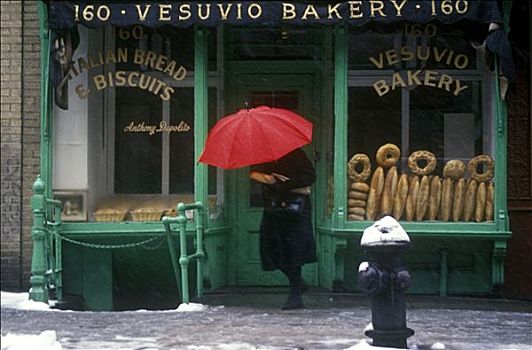 街景,面包店,在家办公,曼哈顿,纽约,美国