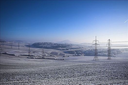 霜冻,风景,能源,巴登符腾堡,德国,欧洲