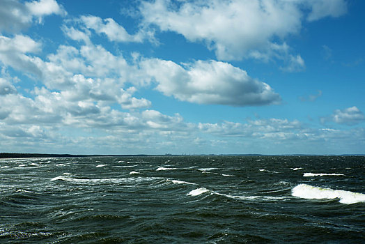 波罗的海,天空,云,海洋,西部,博美狗,海岸