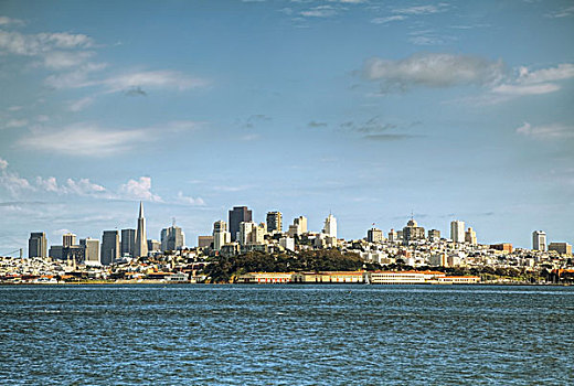 市区,旧金山,风景,海边