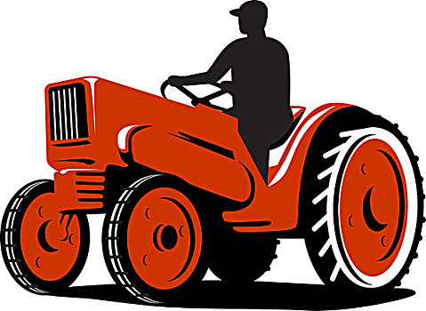 农民,驾驶,旧式,拖拉机,复古