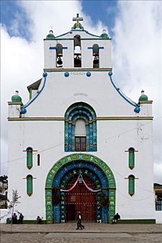 教堂,圣胡安,靠近,圣克里斯托瓦尔,房子,恰帕斯,墨西哥,中美洲