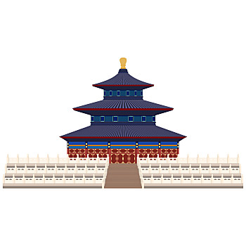 天坛,北京,卡通,风格,历史,景象,名胜,魅力,网站,矢量,插画