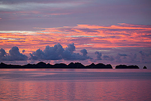 漂亮,云,日落,帕劳,密克罗尼西亚
