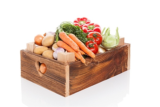 蔬菜,木质,板条箱