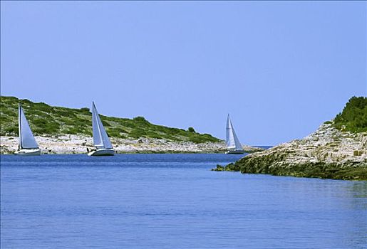 国家公园,克罗地亚,帆船