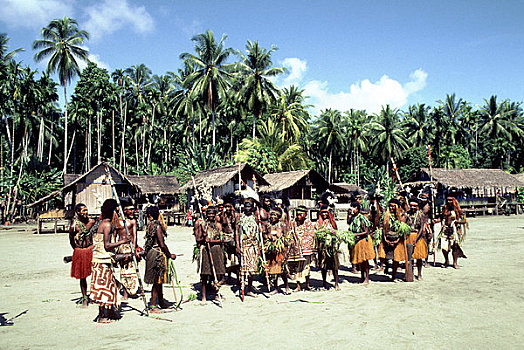 巴布亚新几内亚,乡村,传统,唱歌,跳舞