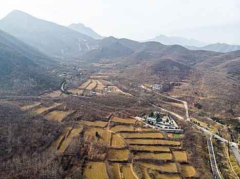 航拍河南郑州登封嵩山少林寺