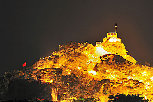 中国福建厦门鼓浪屿日光岩夜景