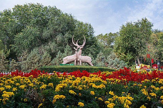 乌鲁木齐红山公园秋季风景