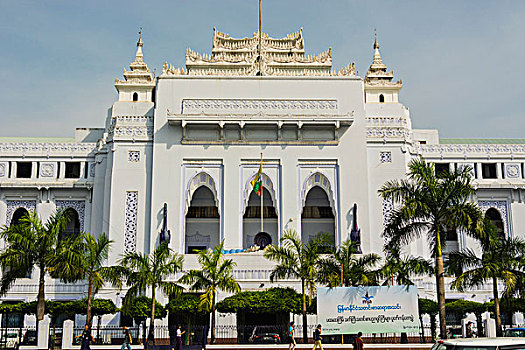 缅甸,仰光,市政厅,建筑