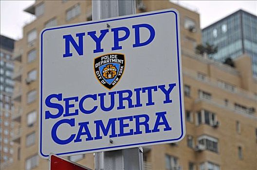 纽约,警察,监控摄像机,曼哈顿,美国